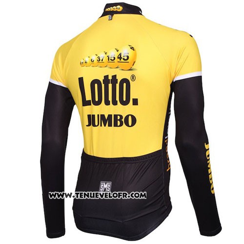 2015 Maillot Ciclismo Lotto NL Jumbo Jaune et Noir Manches Longues et Cuissard